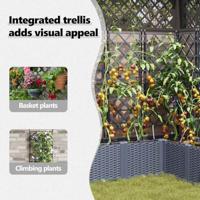VidaXL Tuin bloempot 5 pcs licht grijs staal - thumbnail