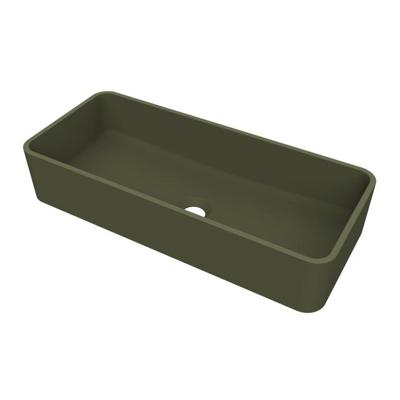Arcqua Case waskom - 60x26cm - Rechthoek - Cast marble Mat groen WAS397488