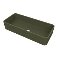 Arcqua Case waskom - 60x26cm - Rechthoek - Cast marble Mat groen WAS397488 - thumbnail