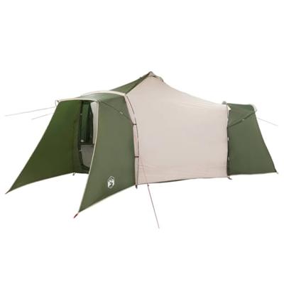 VidaXL Tipi tent met dak groen en beige 492 x 492 x 275 cm stof
