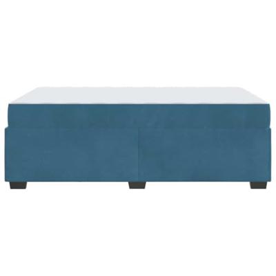 Bedframe met matras met matras Donkerblauw 120 x 190 cm Fluweel