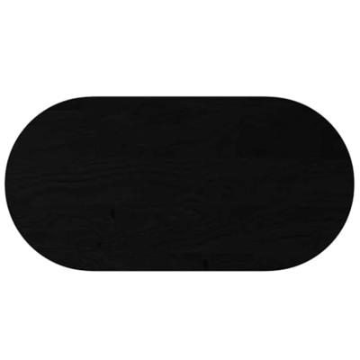 Tafelblad 120x60x2 cm ovaal massief eikenhout donkerbruin