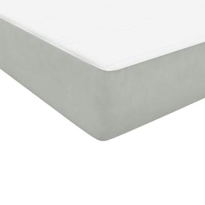 Boxspring met matras fluweel lichtgrijs 140x210 cm