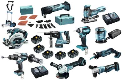 Makita DLX1009TJ2 Accu Combiset 10-delig met Trolley 18V 5.0Ah in Mbox