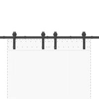 Doos met onderdelen voor schuifdeur 200 cm staal zwart - thumbnail