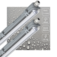 2 PACK - LED&apos;s Light LED TL armatuur met lamp 150 cm - Koud wit licht 6500 K - Waterdicht - Complete set - thumbnail