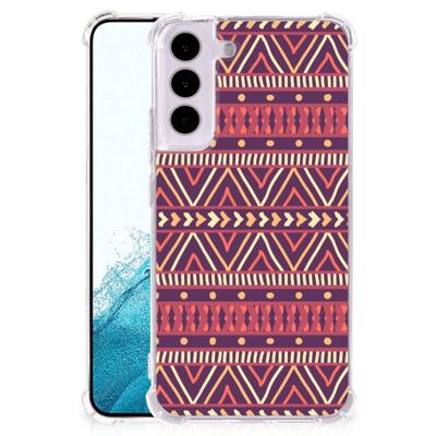 Samsung Galaxy S22 Doorzichtige Silicone Hoesje Aztec Paars Samsung Galaxy S22 Doorzichtige Silicone Hoesje Aztec Paars