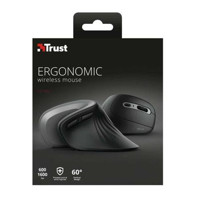 Trust Verro Ergonomische draadloze muis Muis Zwart