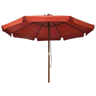 VidaXL Parasol met houten paal 330 cm terracottakleurig