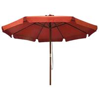 VidaXL Parasol met houten paal 330 cm terracottakleurig - thumbnail