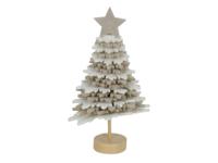 Svenska Living Beeld vilt kerstboom 16cm beige/wit - thumbnail