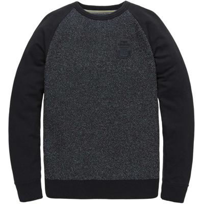 Crewneck knit sweat combination night sky Crewneck knit sweat combination night sky