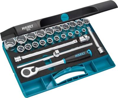 HAZET Dopsleutelset 900 - 1/2 inch (12,5 mm) vierkant hol - Buiten-zeskant-tractieprofiel - 25-delig - 10 - 32
