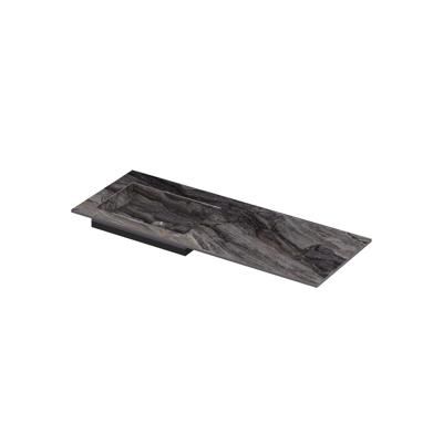 INK Post Wastafel keramische slab envelop bak links zonder kraangat 120x45x1 Venice brown glossy