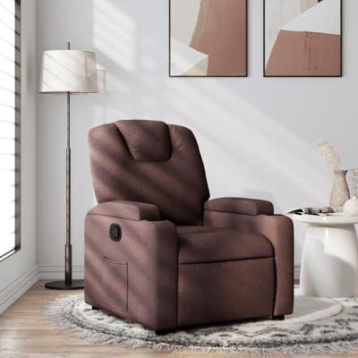 Fauteuil verstelbaar stof donkerbruin
