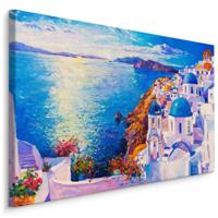 Schilderij - Griekse zee, blauw, premium print - thumbnail