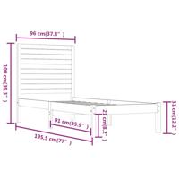Bedframe massief hout 90x190 cm - thumbnail