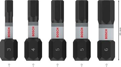 Bosch Accessoires PRO H Impact bits | H3 | H4 | H5 (x2) | H6 | 25 mm | 5 stuks - 2608521U59 Bosch Accessoires PRO H Impact bits | H3 | H4 | H5 (x2) | H6 | 25 mm | 5 stuks - 2608521U59