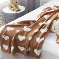 Lente en herfst Gebreide jacquard katoen deken beddengoed grootte: 90x110cm (Camel) - thumbnail