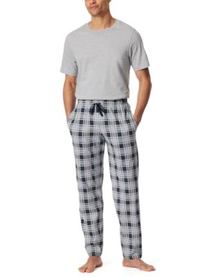 Schiesser pyjamabroek jersey grijs met ruitje