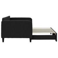 Slaapbank met onderschuifbed 90x200 cm stof zwart - thumbnail