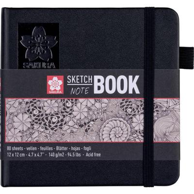 Schetsboek Sakura 80 witte vellen 140gr 120x120mm zwart | 5 stuks Schetsboek Sakura 80 witte vellen 140gr 120x120mm zwart | 5 stuks