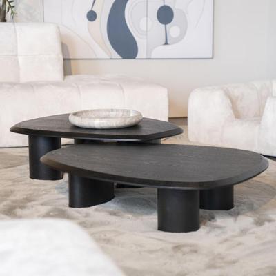 Eleonora Organische Salontafel 'Walter' Eiken, 96 x 78cm, kleur Zwart (per stuk)