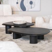 Eleonora Organische Salontafel 'Walter' Eiken, 96 x 78cm, kleur Zwart (per stuk) - thumbnail