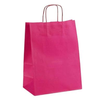 Papieren Zak 24 x 12 x 40 cm Roze (25 Stuks)