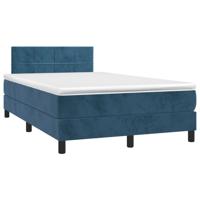 Boxspring met matras fluweel donkerblauw 120x200 cm - thumbnail
