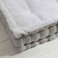 Vloerkussen - VANDAAG - CHARME - Slub x Chambray x Broderie Capucine - 40 x 40 x 10 cm - thumbnail