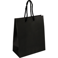 Tas | Papier | met koord | 16x 8x19cm | draagtas | zwart | 100 stuks - thumbnail