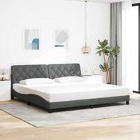 Bedframe zonder matras stof donkergrijs 200x200 cm - thumbnail