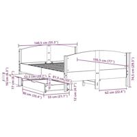 Bedframe zonder matras massief grenenhout 135x190 cm - thumbnail