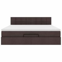 Ottoman bed met matras 180x200cm stof donkerbruin - thumbnail