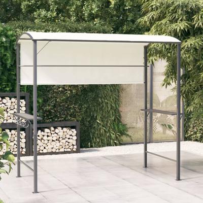 VidaXL Prieel met dak 220x110x200 cm crèmekleurig VidaXL Prieel met dak 220x110x200 cm crèmekleurig