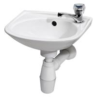 Differnz Gaia fonteinset keramiek kraan gebogen chroom 32 x 28 x 15 cm - thumbnail