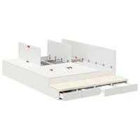 Opbergbedframe met lade Wit 236.5 x 140 x 31.5 cm Bewerkt hout - thumbnail