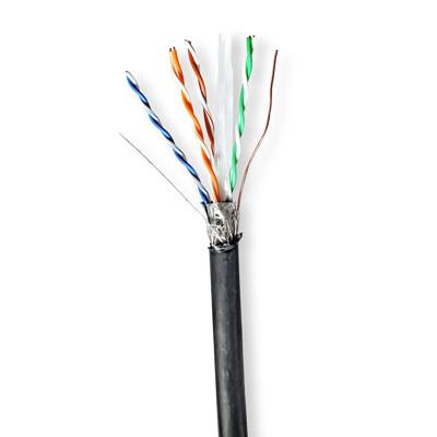 Netwerk Kabel Rol | CAT6 | Solid | S/FTP | Koper | 100.0 m | Buitenshuis | Rond | PE | Zwart Netwerk Kabel Rol | CAT6 | Solid | S/FTP | Koper | 100.0 m | Buitenshuis | Rond | PE | Zwart