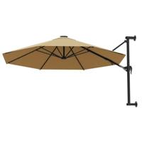 VidaXL Wandparasol met metalen paal 300 cm taupe - thumbnail