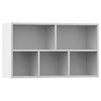 Boekenkast/dressoir 50x25x80 cm spaanplaat wit - thumbnail