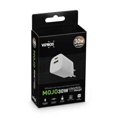 Verico Mojo 30W GaN 2 USB-oplader 30 W 1x USB-A, 1x USB-C Wit Binnen