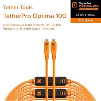 Tether Tools TetherPro Optima 10G USB-C, 31&apos; (9.4m), straight orange - thumbnail