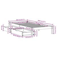 Bedframe zonder matras massief grenenhout 90x200 cm - thumbnail