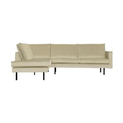 WOOOD Hoekbank 'Rodeo' Links, Velvet, kleur Pistache