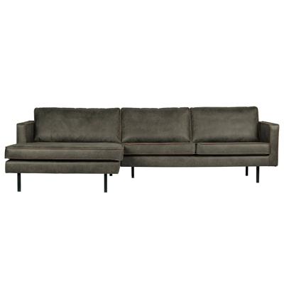 WOOOD Loungebank 'Rodeo' Links, Eco Leder, kleur Legergroen