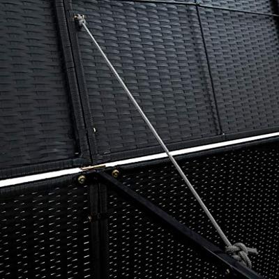 VidaXL Containerberging dubbel 148x80x111 cm poly rattan zwart