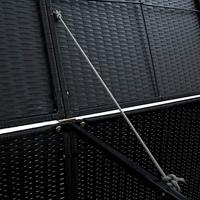 VidaXL Containerberging dubbel 148x80x111 cm poly rattan zwart - thumbnail