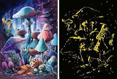 Ravensburger Glow-in-the-Dark Jigsaw Puzzle Moonlight Mushrooms (500 pieces)