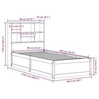 Bedframe zonder matras massief grenenhout 90x190 cm - thumbnail